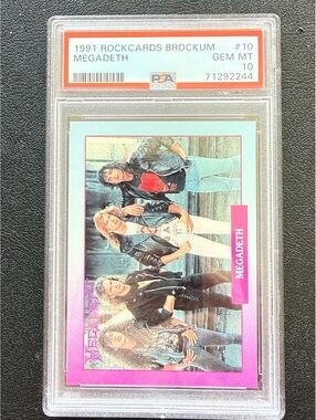 1991 Brockum RockCards #10 Megadeth PSA 10 GEM MINT – POP 4 – Rare